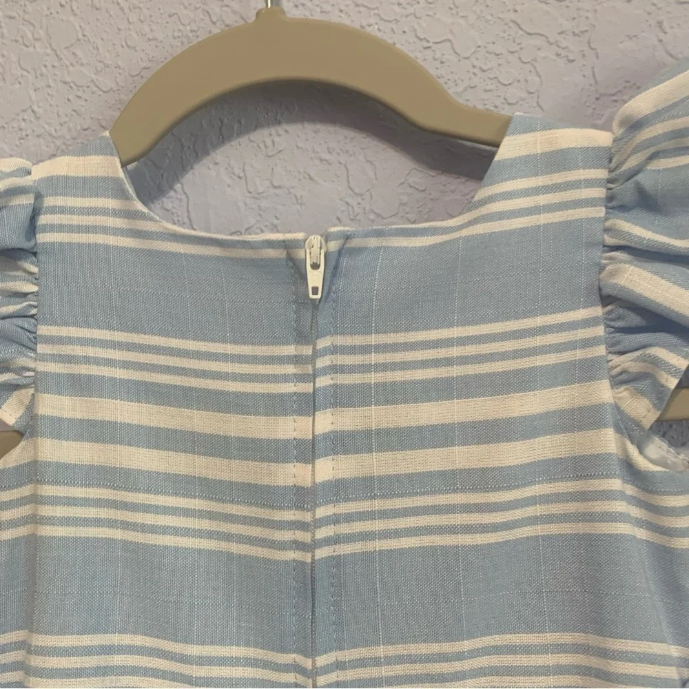 Bonnie Jean Toddler Girl Striped Bow Flutter Sleeves Fit And Flare Dress